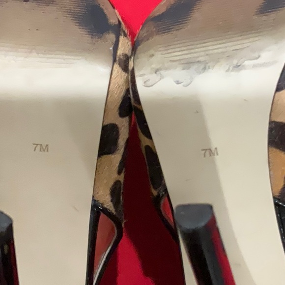 Guess Leopard Print Peep Toe Heels EUC - Size 7 - Picture 12 of 14